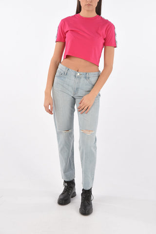 LOGOMANIA Crewneck Cropped T-shirt