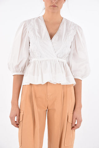 SEE BY Sangallo Detail Drawstring Cotton Shirt