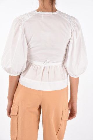 SEE BY Sangallo Detail Drawstring Cotton Shirt