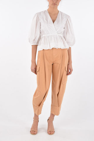 SEE BY Sangallo Detail Drawstring Cotton Shirt