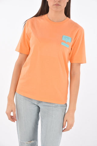 Crewneck T-shirt with EYELIKE patch