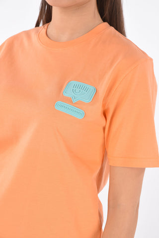 Crewneck T-shirt with EYELIKE patch
