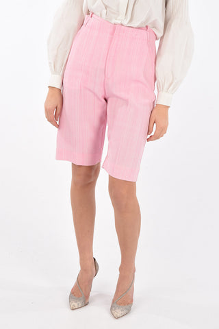 L'AMOUR Silk blend Shorts with Crisso Cross Belt