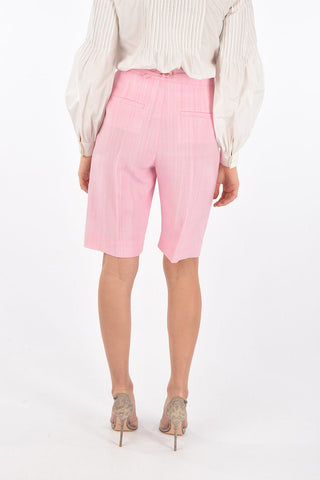 L'AMOUR Silk blend Shorts with Crisso Cross Belt