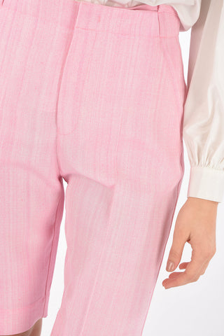 L'AMOUR Silk blend Shorts with Crisso Cross Belt