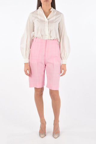 L'AMOUR Silk blend Shorts with Crisso Cross Belt