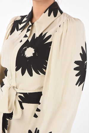 Front Zipped Floral Patterned Jumpsuit