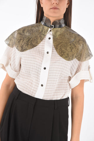Printed latex mantle with choker closure