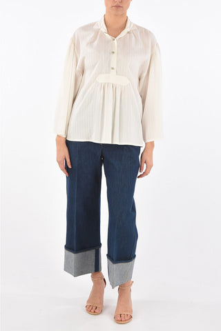 Blusa caftan maniche lunghe con polsini