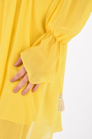V Neck Silk DEMIEN Midi Dress