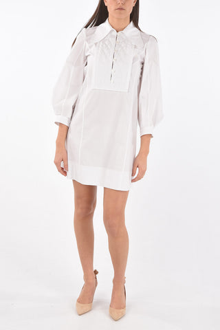 SEE BY Quilted Detail Tuxedo Shirt Dress