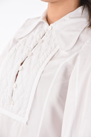 SEE BY Quilted Detail Tuxedo Shirt Dress