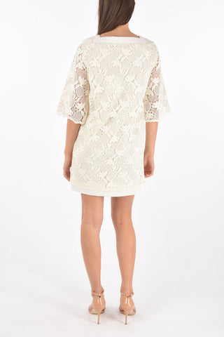 SEE BY Square Neckline Sangallo Midi Dress
