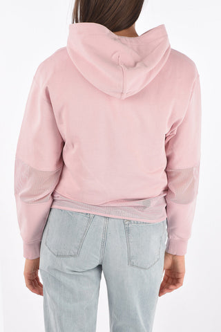 Printed hoodie with mesh details