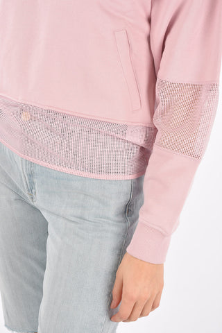 Printed hoodie with mesh details