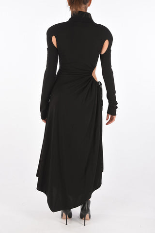 Vestito Lungo a Collo Alto METEOR con Dettagli Cut-out