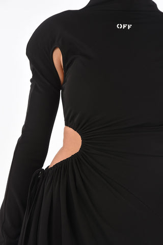 Vestito Lungo a Collo Alto METEOR con Dettagli Cut-out
