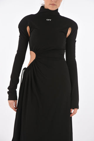 Vestito Lungo a Collo Alto METEOR con Dettagli Cut-out