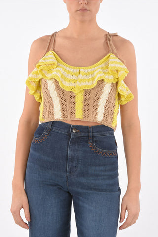 Two Tone Crochet Crop Top