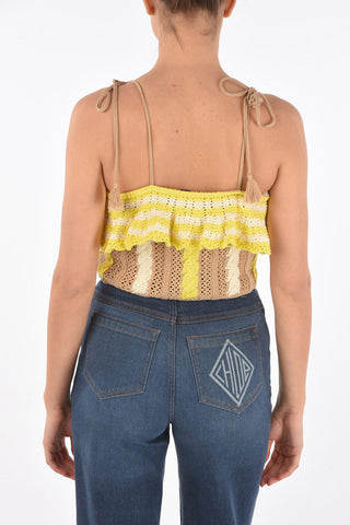 Two Tone Crochet Crop Top
