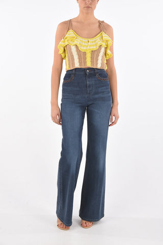 Two Tone Crochet Crop Top