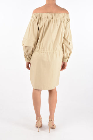 Off-Shoulder EMANUEL Multipocket Cotton Dress