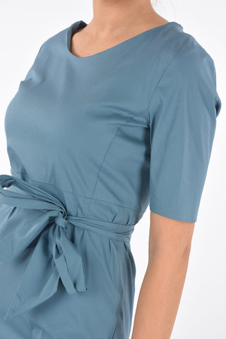 Cotton LIRICHE Midi Dress with Belt