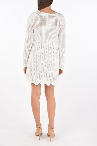 SEE BY Long-sleeved Openwork Fabric Dress