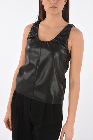 Vegan Leather YAEL Rouched Tank Top
