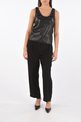 Vegan Leather YAEL Rouched Tank Top