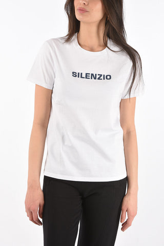 crew-neck t-shirt with silenzio print