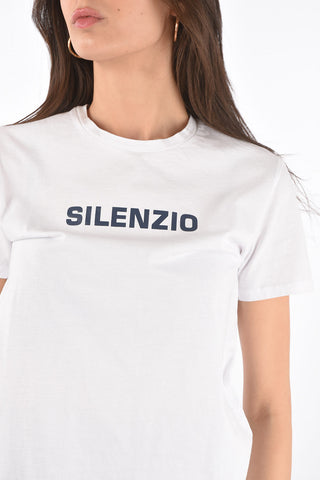 crew-neck t-shirt with silenzio print