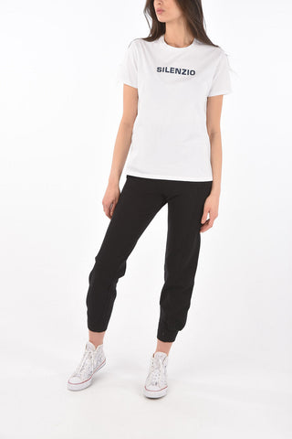 crew-neck t-shirt with silenzio print