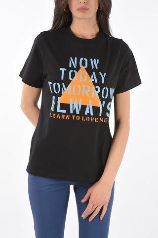 crew-neck t-shirt with front print
