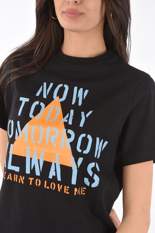 crew-neck t-shirt with front print