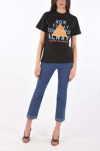 crew-neck t-shirt with front print