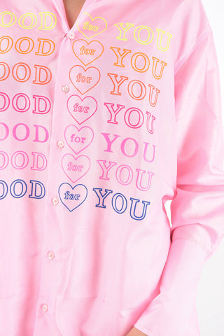 camicia a righe awning con stampa good for you frontale