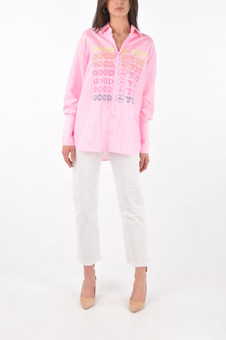 camicia a righe awning con stampa good for you frontale
