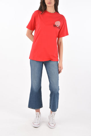 MCQ Printed Crewneck T-shirt with Embroidered Logo