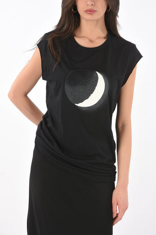 Sleeveless T-shirt with Moon Print