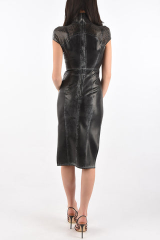 Sleeveless latex long dress