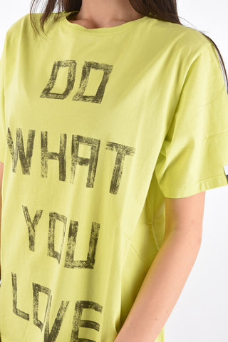 T-shirt girocollo AIRA BOYFRIEND fluo con stampa do what you love