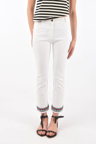 stretch denim DAKOTA jeans with beads on the bottom