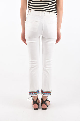 stretch denim DAKOTA jeans with beads on the bottom