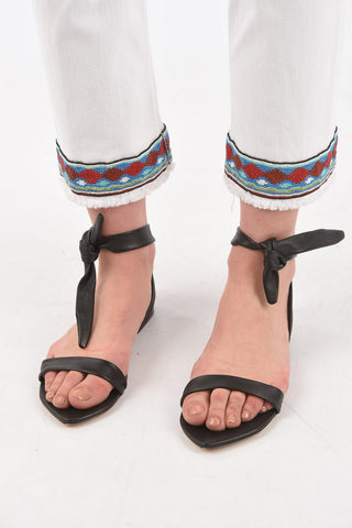 stretch denim DAKOTA jeans with beads on the bottom