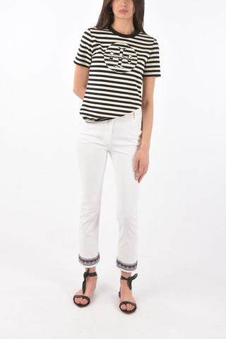 stretch denim DAKOTA jeans with beads on the bottom
