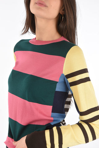 striped multicolor wool crew-neck sweater