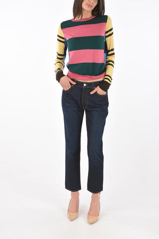 striped multicolor wool crew-neck sweater