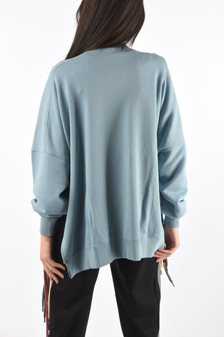 felpa girocollo oversized con multi lacci