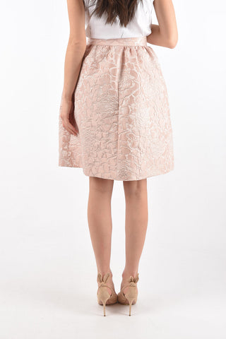 brocade high-rise waist below knee POWDER skirt